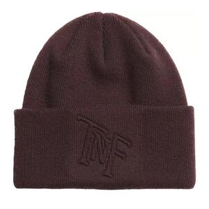 The North Face Urban Embossed TNF Beanie Brown Unisex Cuffed Knit NEW